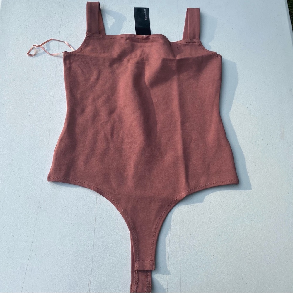 Michel Fashion Medium Rose Bodysuit Tank Top